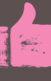 A painting of a Facebook like symbol in pink.