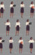 A repeated illustration of a black woman in a brown skirt and white shirt in different posts.